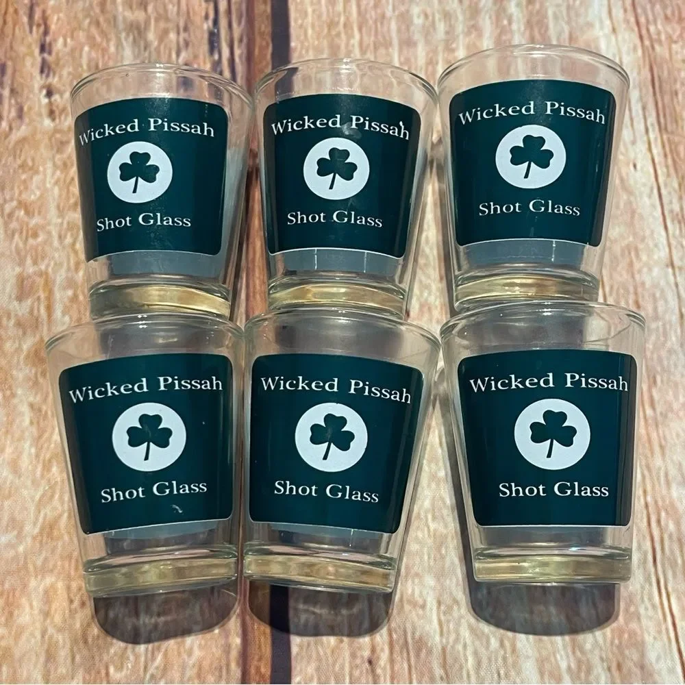 Wicked Pissah shot glasses Lot of 6 Preowned